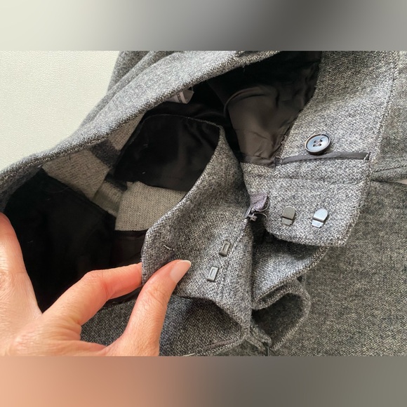 Zara Wool Blend Wide Leg Mid Rise Pants ZW Collection Gray Marl size XS NWT - Picture 16 of 16